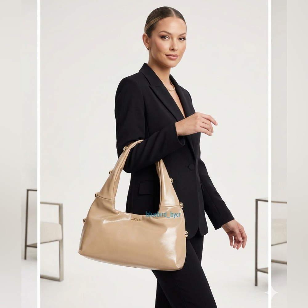 Jason Wu Beige Patent Leather Shoulder Bag